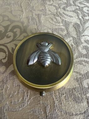 Vintage Bronze, Antique Silver Bumble Bee, 3 Compartments